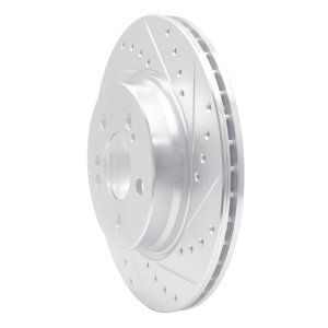 Mercedes-Benz SL500 Brake Rotor (1) - Rear Right - R1 Concepts - Drilled & Slotted - Silver - `93-`02